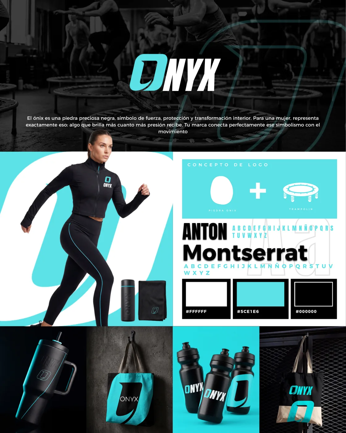 Portada de la identidad de ONYX, activewear
